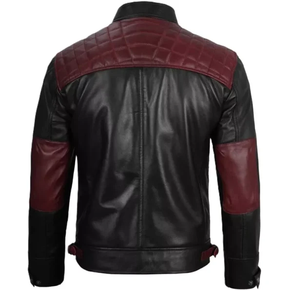 Quilted Cafe Racer Leather Jacket