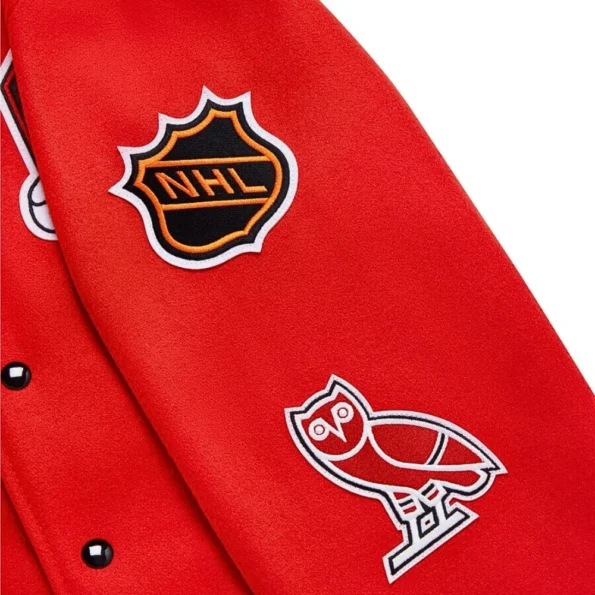 chicago blackhawks the original six ovo varsity wool jacket