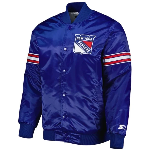 ny rangers blue satin jacket