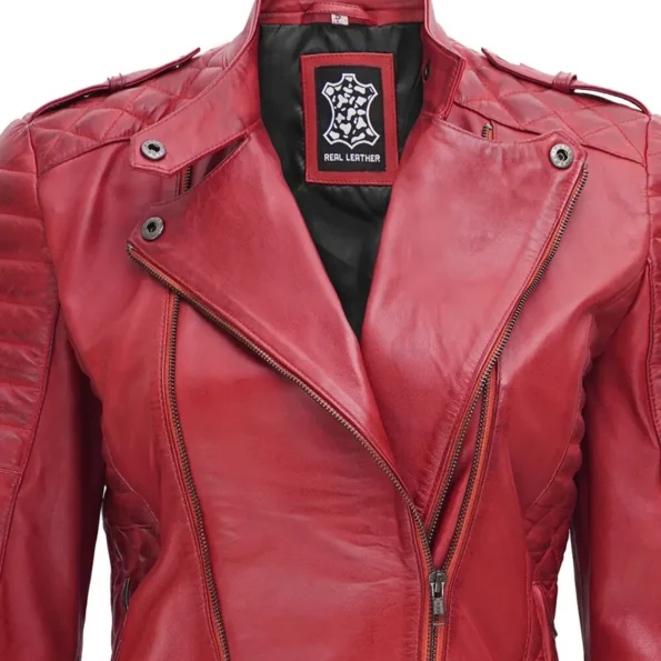 Womens Padded Leather Jacket