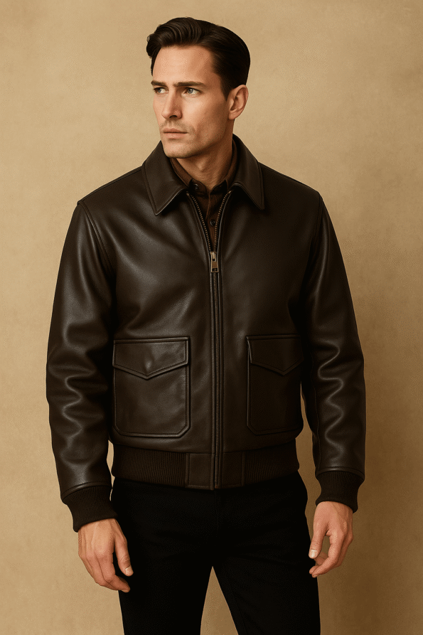Jake Abel Fog Of War 2025 Leather Jacket