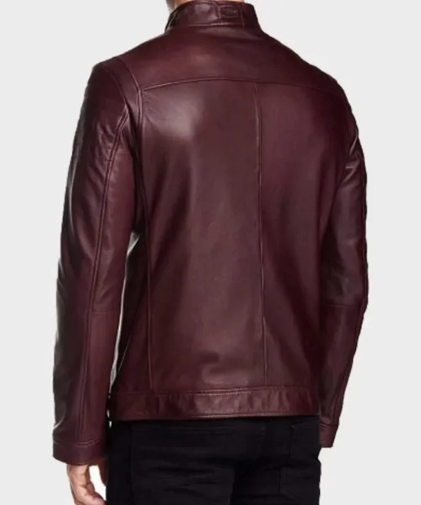 Maroon Aviator Cafe Racer Jacket