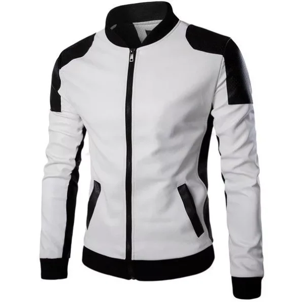 Faux Leather Black And White Jacket