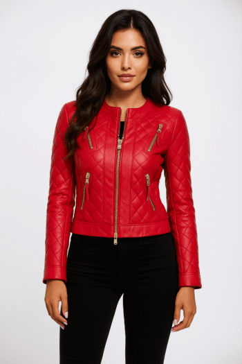 Women&rsquo;s Red Quilted Jacket
