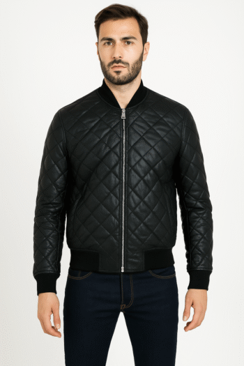 Mens Black Quilted Jacket