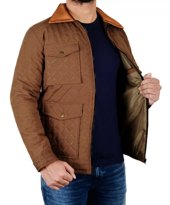 John Dutton Yellowstone Season 4 Quilted Jacket