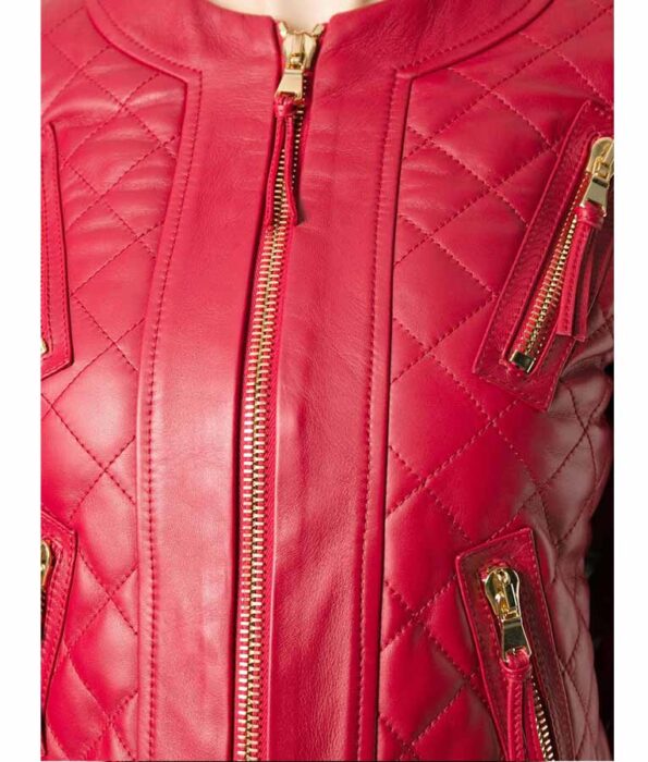 Women&rsquo;s Red Quilted Jacket