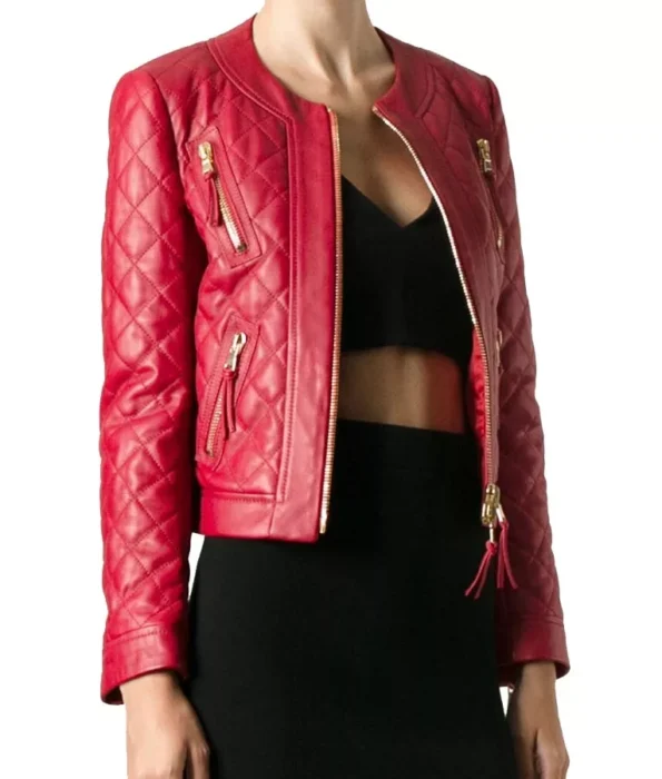 Women&rsquo;s Red Quilted Jacket