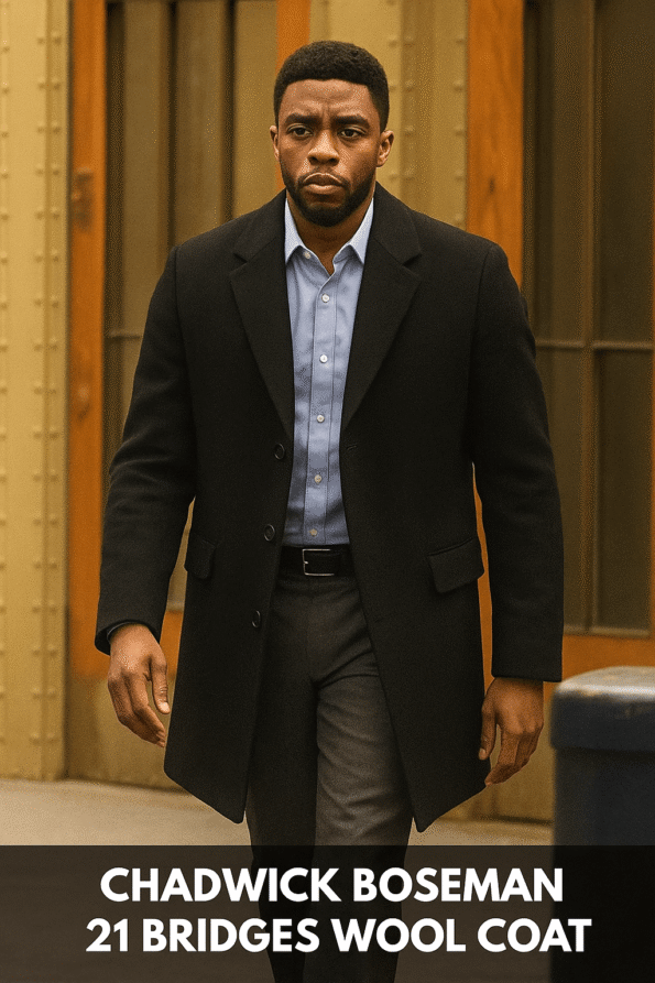 21 Bridges Movie Chadwick Boseman Black Coat