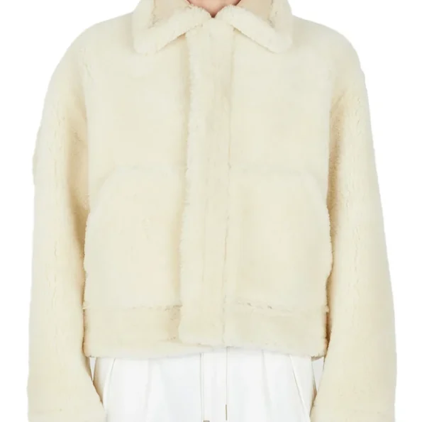 Jacquemus Le Mantea Pastre Shearling Fur Jacket