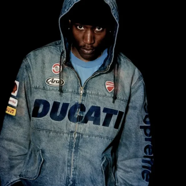 Supreme x Ducati Hooded Racing Blue Jacket