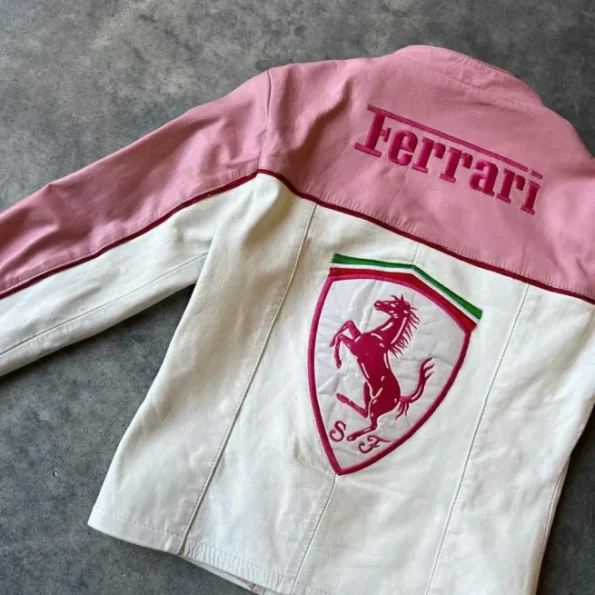 Ferrari Pink Fan-Made Leather Jacket
