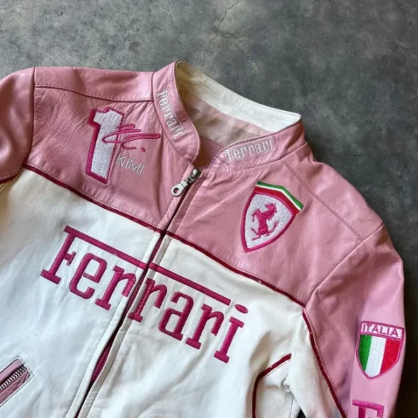 Ferrari Pink Fan-Made Leather Jacket