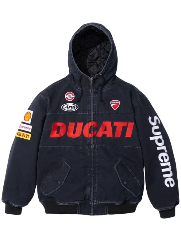 Supreme x Ducati Hooded Racing Black Jacket