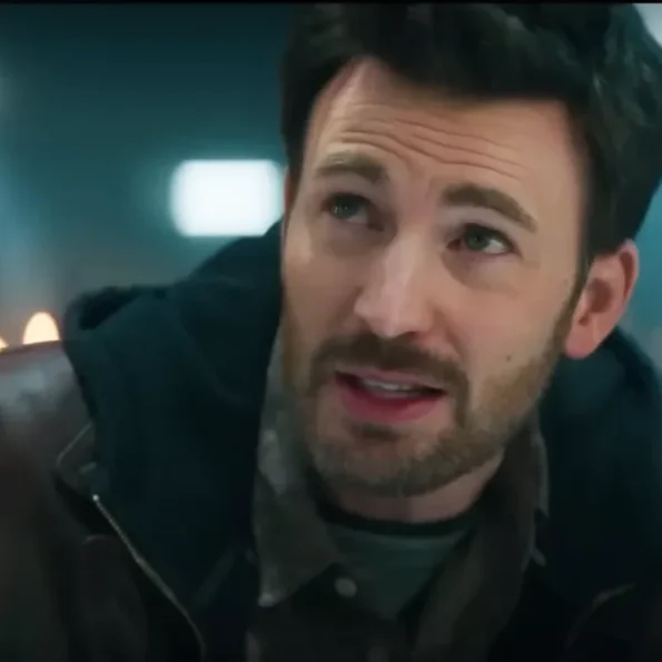 Red One 2024 Chris Evans Brown Leather Jacket