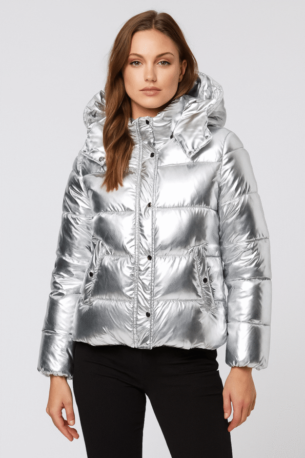 Silver Puffer Down Jacket