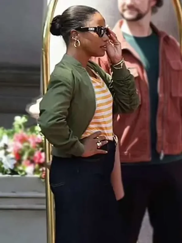 Taylour Paige Beverly Hills Cop Axel F Green Jacket