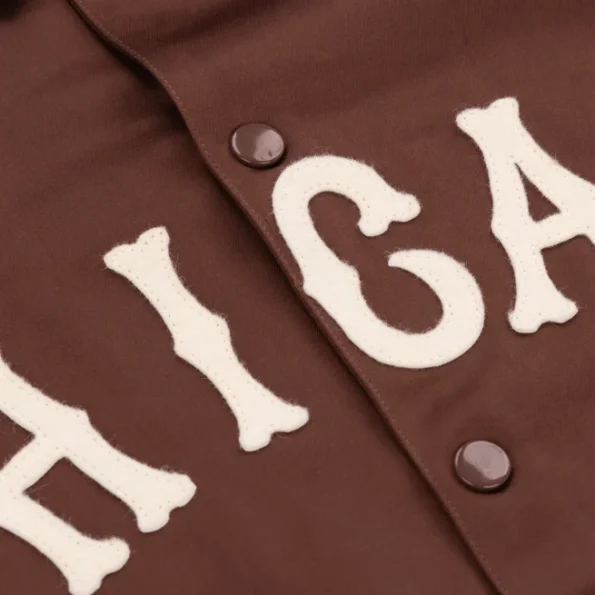 Chicago Brown Satin Windbreaker Jacket