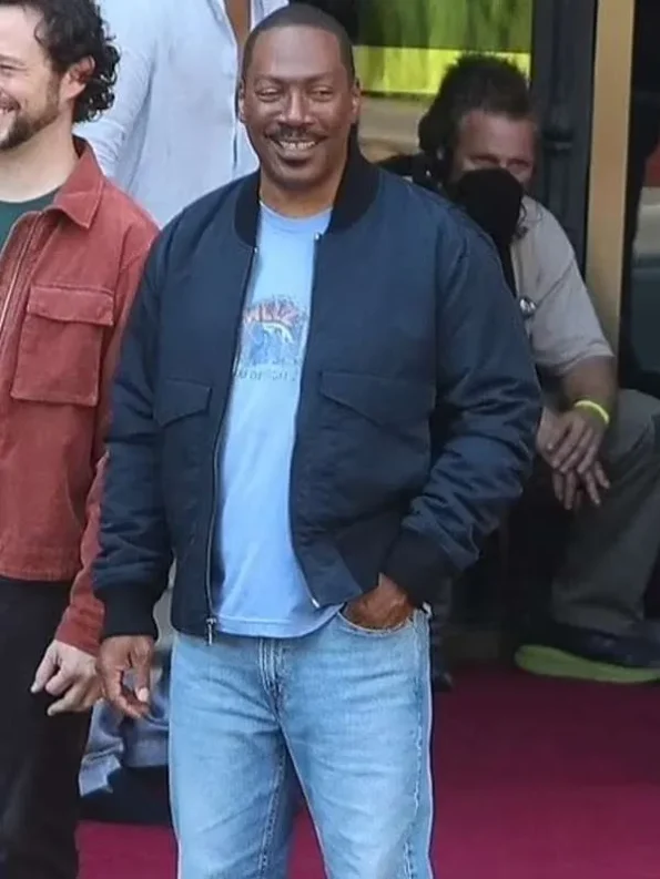 Eddie Murphy Beverly Hills Cop Axel F Blue Bomber Jacket