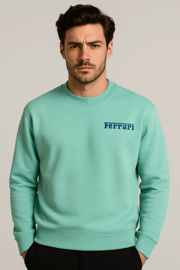 Ferrari Navy Silicone Logo Sweatshirt