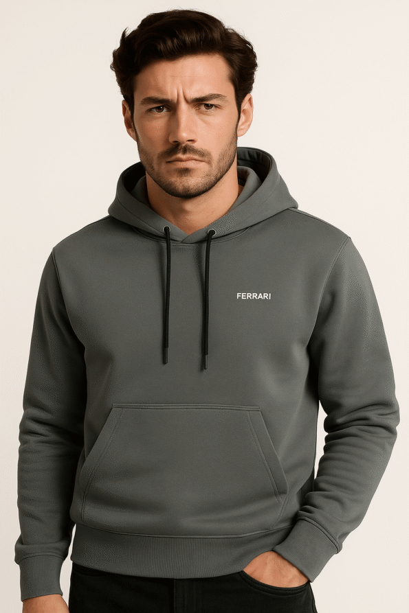 Ferrari Silicon Logo Grey Hoodie