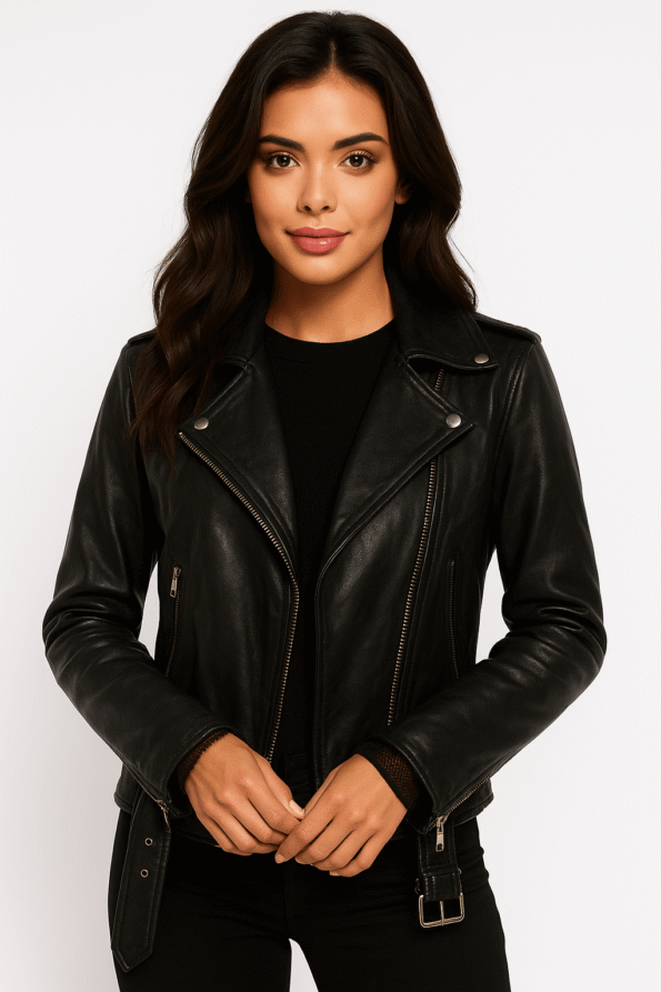 The Boys S04 Kimiko Black Biker Leather Jacket