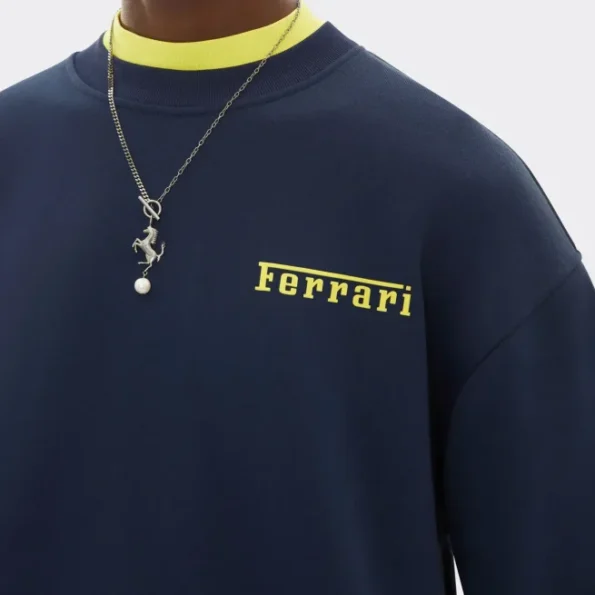 Ferrari Navy Silicone Logo Sweatshirt