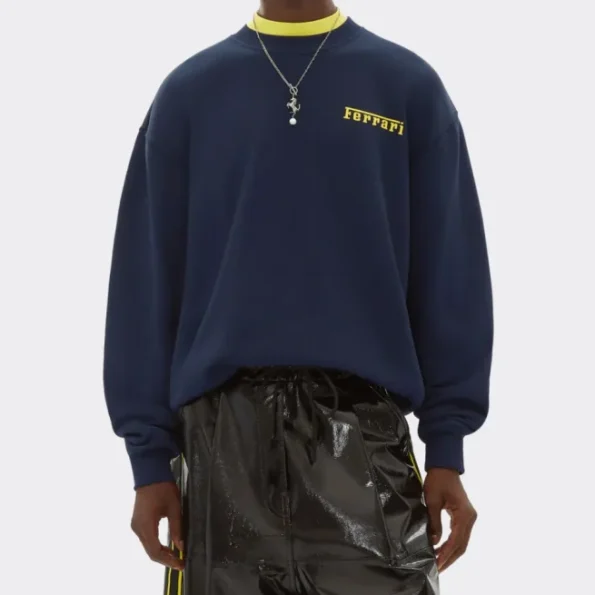 Ferrari Navy Silicone Logo Sweatshirt