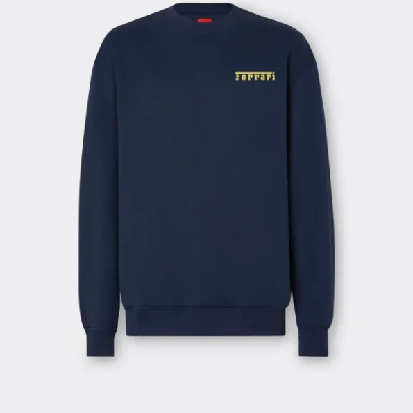 Ferrari Navy Silicone Logo Sweatshirt