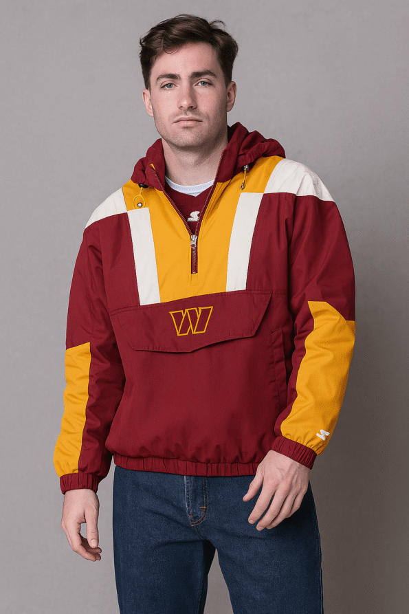 Washington Commanders Burgundy and Gold Pullover Hoodie Jacket