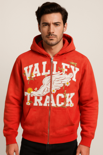 Vale Forever Garden Zip Up Hoodie &lsquo;Red&rsquo;