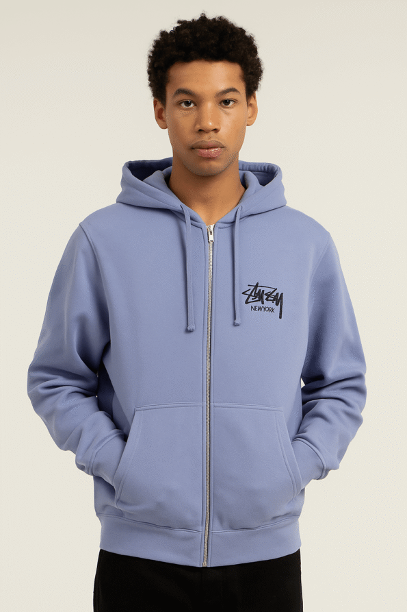 Stussy Stock New York Zip Hoodie &lsquo;Storm&rsquo;