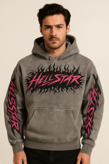 Hellstar Future Flame Hoodie &lsquo;Grey&rsquo;