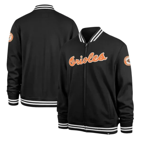 Baltimore Orioles &rsquo;47 Black Wax Track Jacket