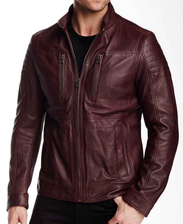 Stephen Amell The Flash Burgundy Leather Jacket