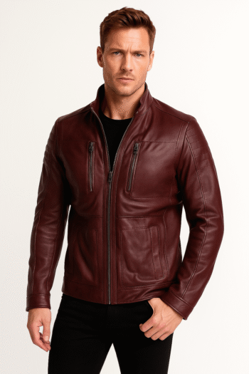 Stephen Amell The Flash Burgundy Leather Jacket