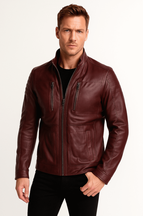 Stephen Amell The Flash Burgundy Leather Jacket