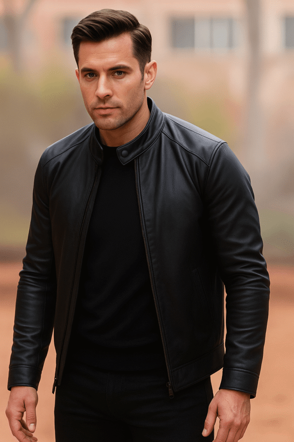 Chief Of Station Aaron Eckhart Black Leather Jacket