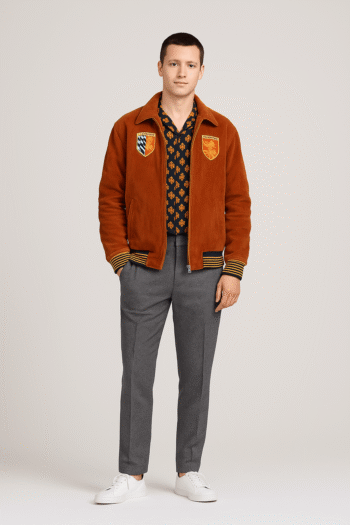 Men&rsquo;s Red Varsity Inspired Casual Jacket &ndash; Premium Fleece 2025