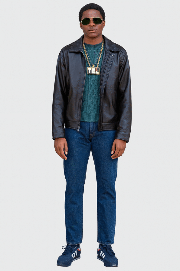 Classic Black Leather Jacket – BMF Da’Vinchi