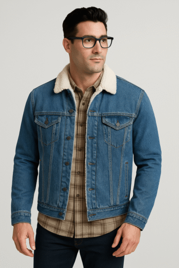 Men&rsquo;s Blue Denim Shearling Jacket &ndash; Superman & Lois