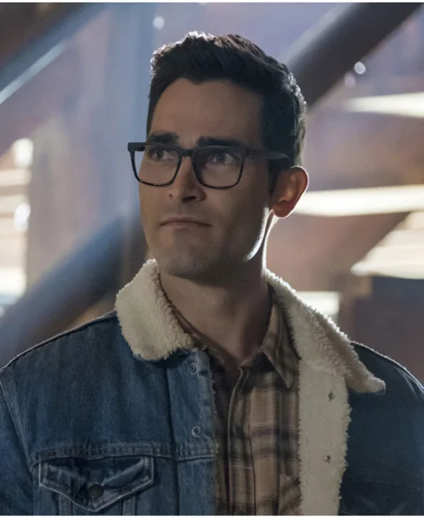 Men’s Blue Denim Shearling Jacket – Superman & Lois