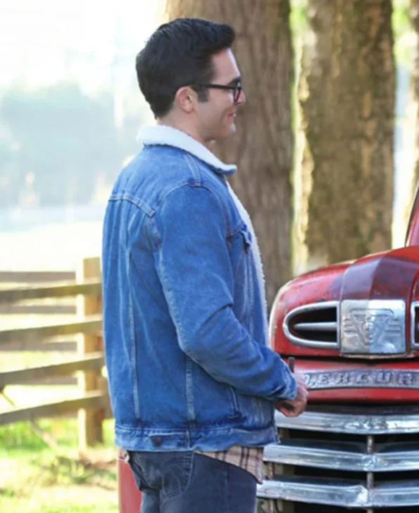 Men’s Blue Denim Shearling Jacket – Superman & Lois