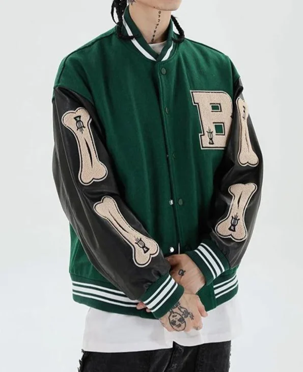 Bad to the Bone Skull Baseball Jacket