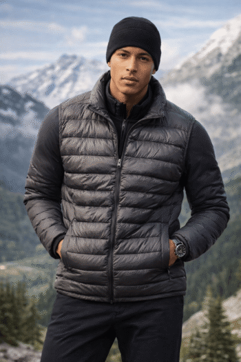 Men&rsquo;s Black Sleeveless Puffer Vest Jacket